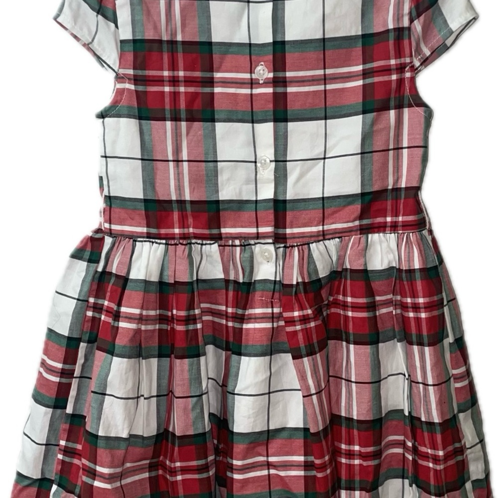 Carter's 3T Red Green Plaid Christmas Holiday Toddler Girl Dress Cap Sleeve - Picture 2 of 8
